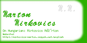 marton mirkovics business card